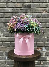 Цветочная композиция из Гипсофила и Розы в шляпной коробке #REPLACE_PRED# Карасуке