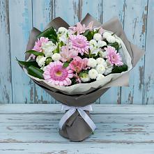 Букет цветов из:  Герберы, Альстромерии и Хризантемы #REPLACE_PRED# Карасуке
