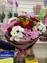 Букет цветов из:  Розы, Хризантемы и Альстромерии #REPLACE_PRED# Карасуке