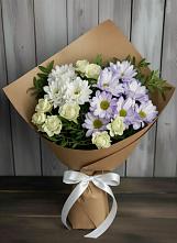 Букет цветов из:  Хризантемы и Розы в Карасуке