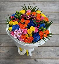Букет цветов из:  Розы и Хризантемы в Карасуке
