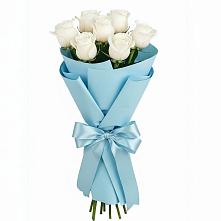 Букет 7 белых роз Проуд в Карасуке