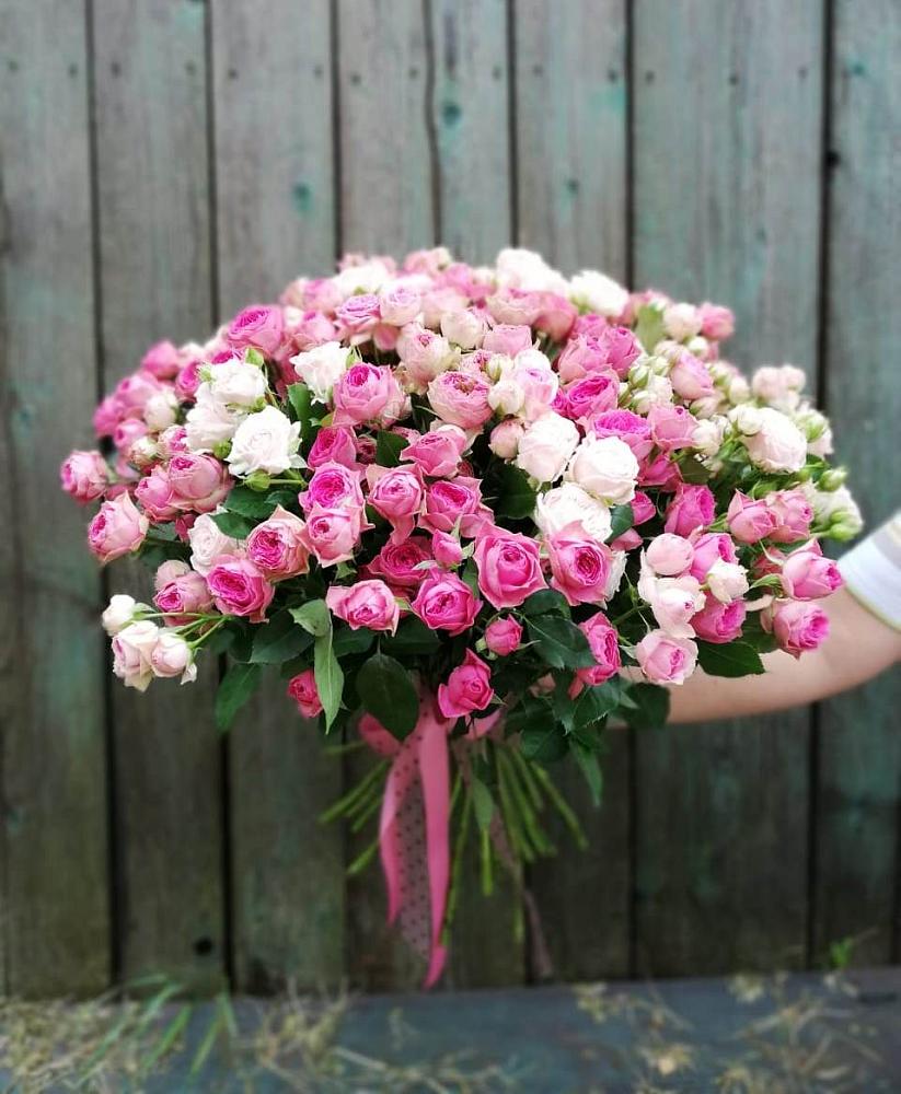 Букет Розовые кустовые розы Натали и Лав Лидия в Карасуке