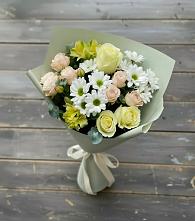 Букет цветов из:  Альстромерии, Розы и Хризантемы #REPLACE_PRED# Карасуке