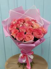 Букет 15 Розовых роз Равель в Карасуке