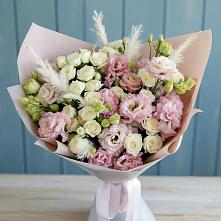 Букет цветов из:  Альстромерии и Розы в Карасуке